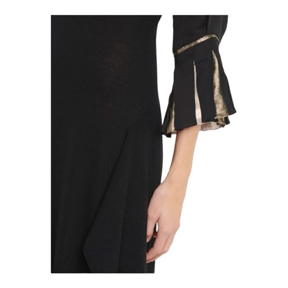 Roland Mouret Loligo Black Wool Midi Dress Size Medium (8) - Picture 5 of 12
